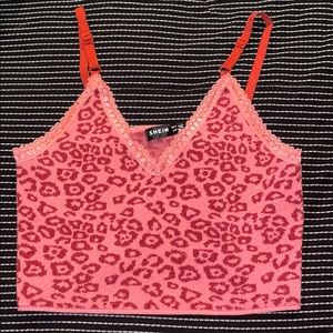 pink leopard / cheetah tank top